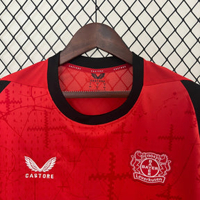 Camisa Bayer Leverkusen Home 2024/25 - Castore Torcedor Masculina - Vermelha/Preta