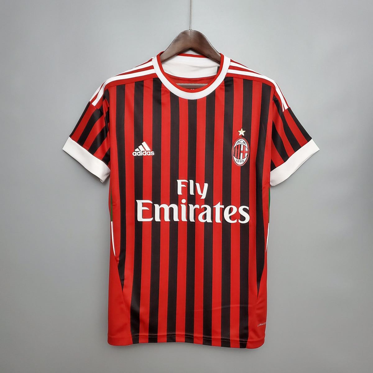 Camisa Milan Home 2011/12 - Adidas Retrô Masculina - Vermelha/Preta