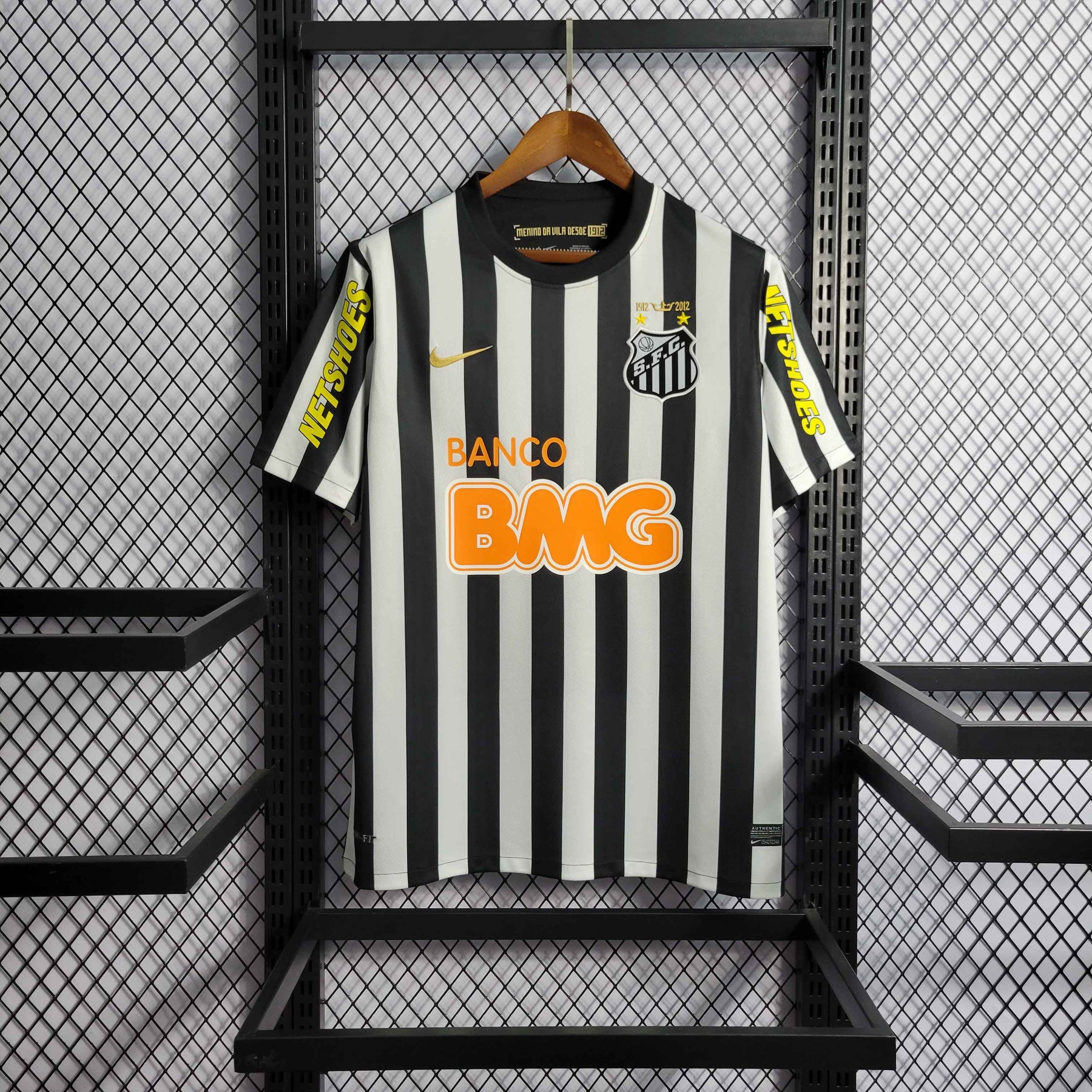 Camisa Santos Away 2012/13 - Nike Retrô Masculina - Branca/Preta