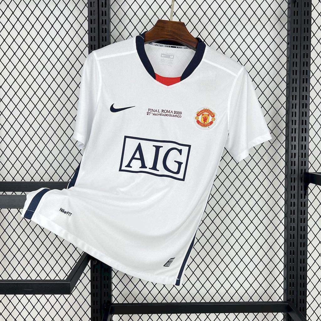 Camisa Manchester United Away 2008/09 - Nike Retrô Masculina - Branca/Azul