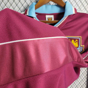 Camisa West Ham Home 1999/01 - Fila Retrô Masculina - Bordo/Azul