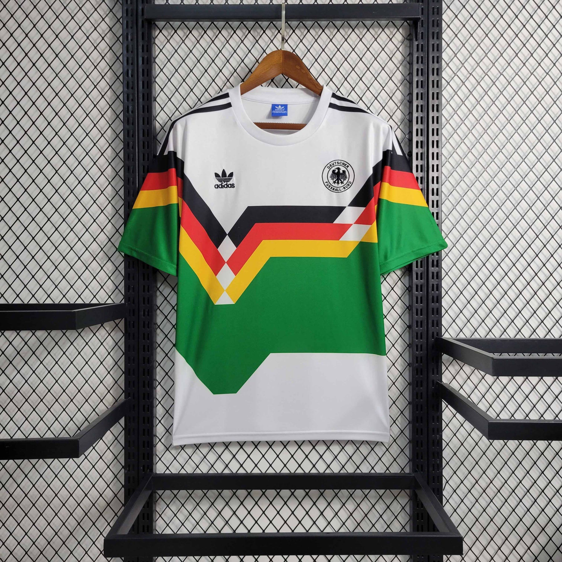 Camisa Seleção Alemanha 1990/91 - Adidas Retrô Masculina - Branca/Verde