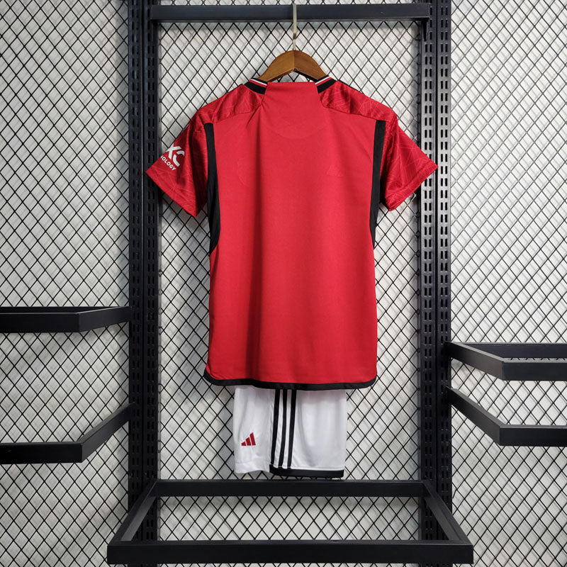 Conjunto Infantil Manchester United I 23/24 Torcedor Unissex