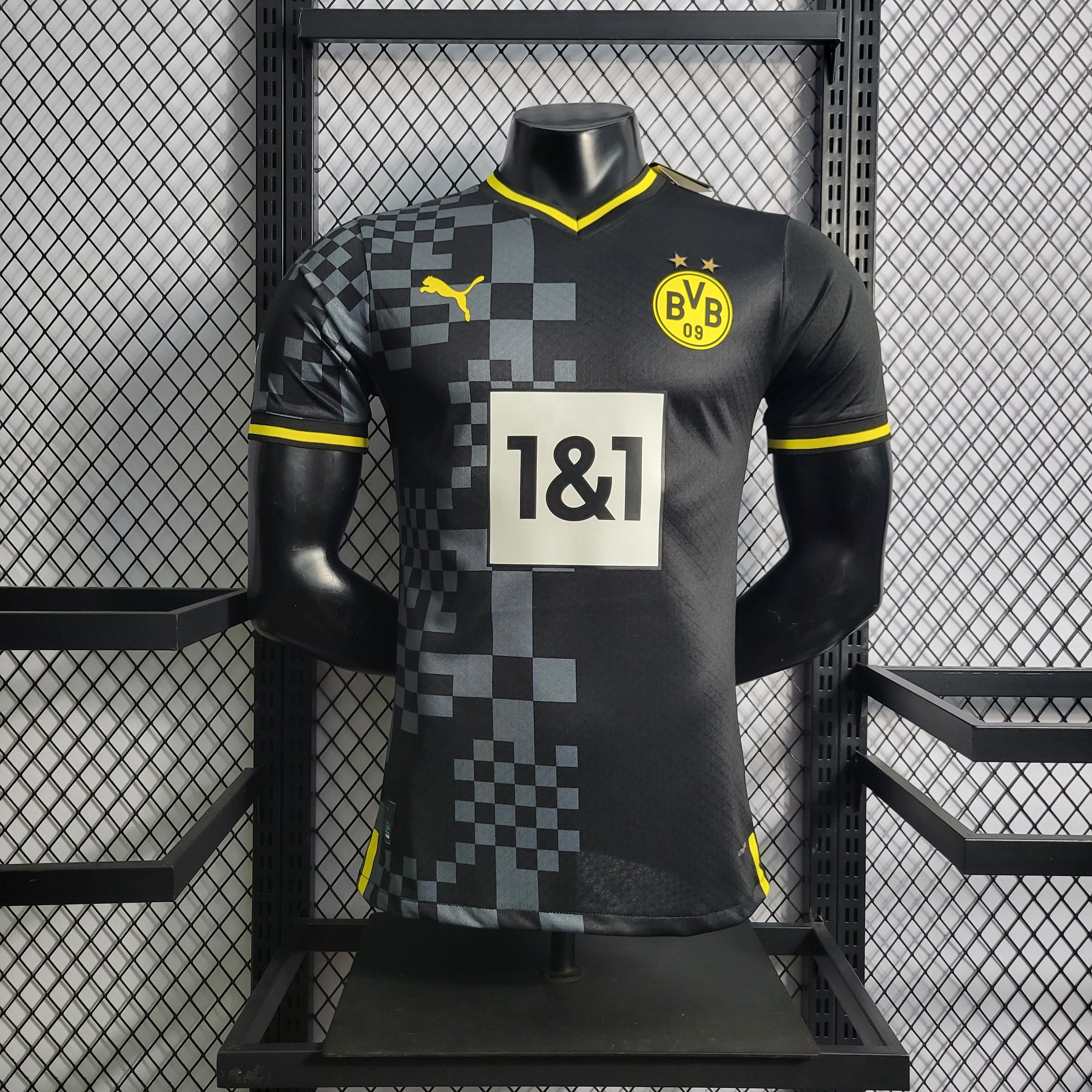 Camisa Borussia Dortmund Away 2022/23 - Puma Jogador Masculina - Preta/Amarela