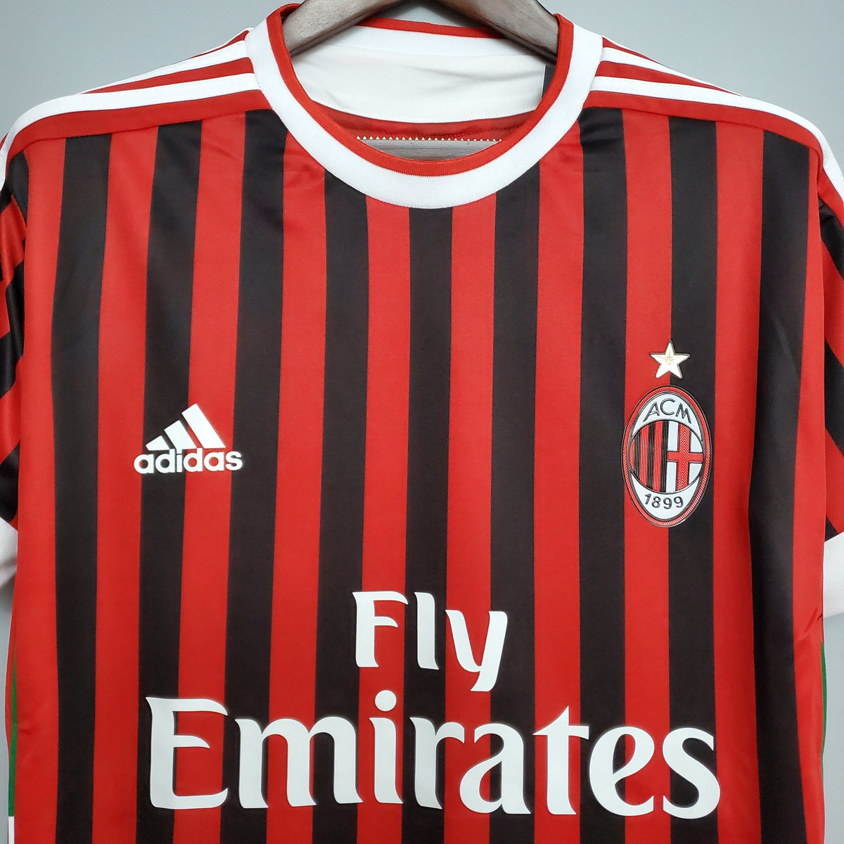 Camisa Milan Home 2011/12 - Adidas Retrô Masculina - Vermelha/Preta