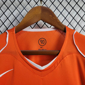 Camisa Seleção Holanda Home 2004 - Nike Retrô Masculina - Laranja/Branca