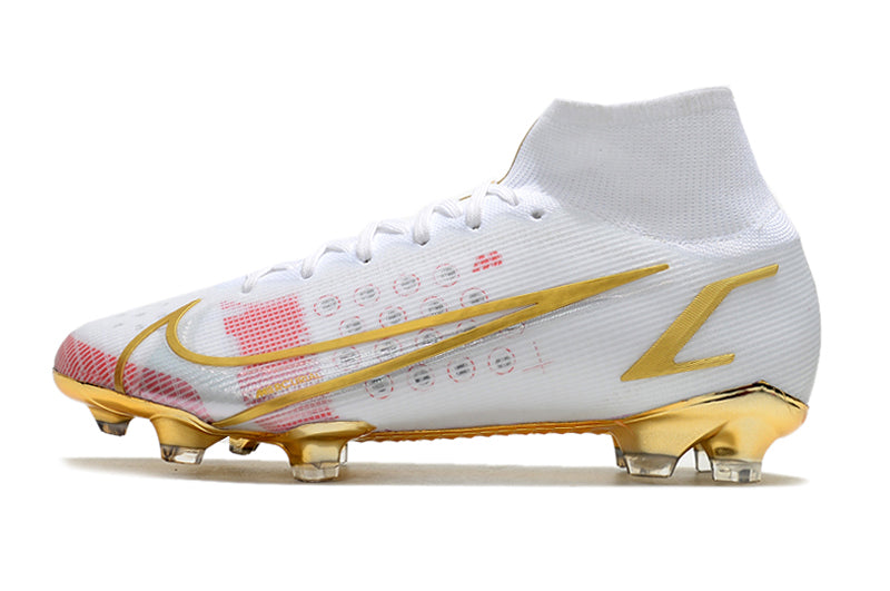 Chuteira Nike Mercurial Superfly 8 Elite Branco/Dourado