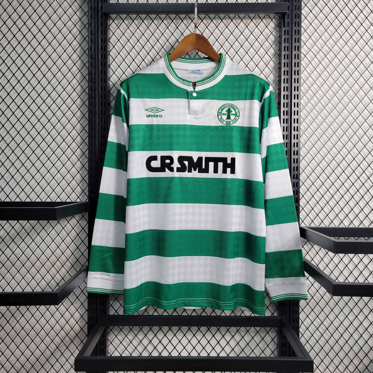 Camisa Manga Longa Celtics Home 1987/88 - Umbro Retrô Masculina - Branca/Verde