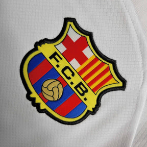 Camisa Barcelona Manga Longa Away 2023/24 - Nike Torcedor Masculina - Branca/Azul