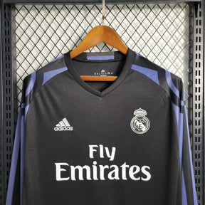 Camisa Real Madrid Manga Longa Third 2016/17 - Adidas Retrô Masculina - Preta/Lilás