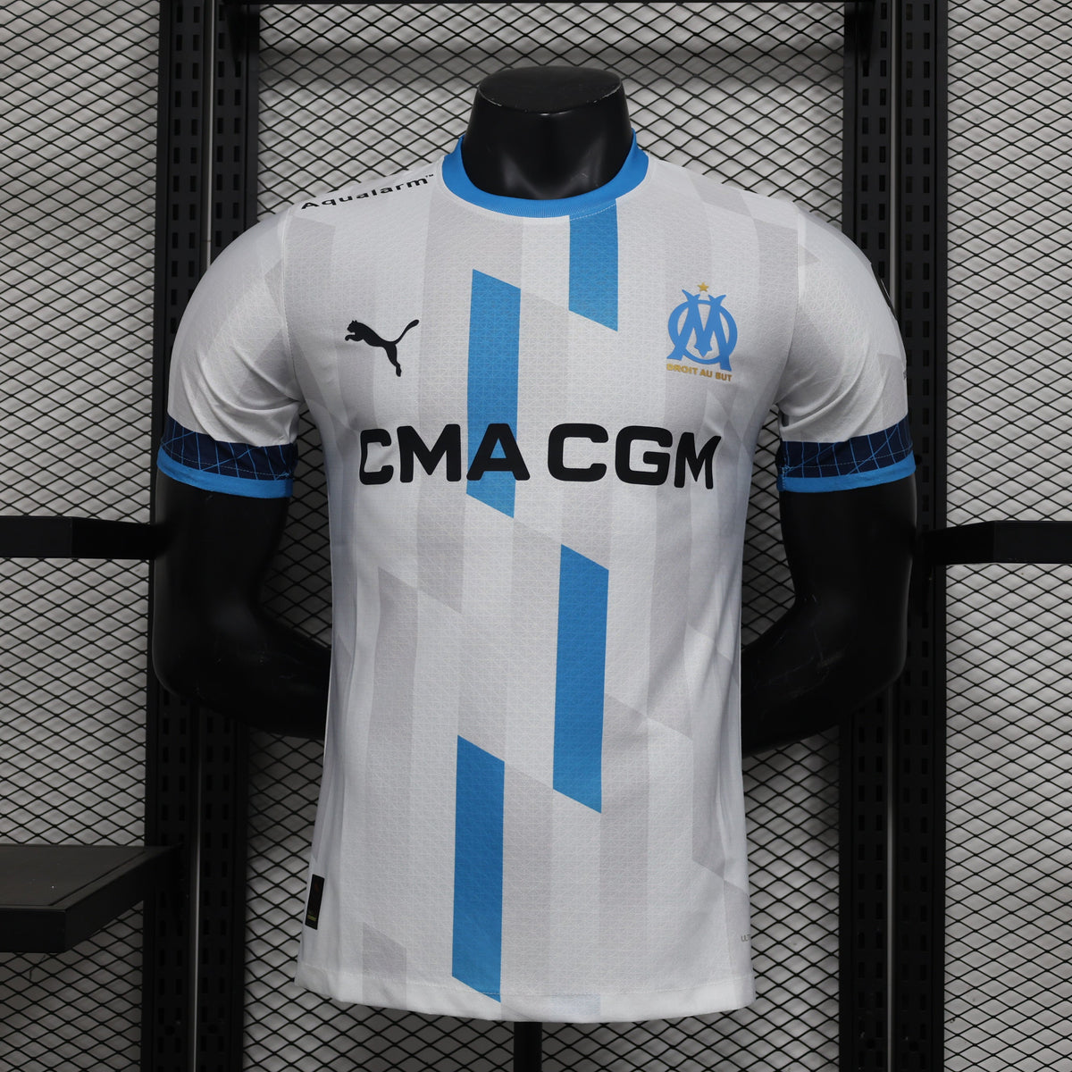 Camisa Olympique de Marseille Home 2024/25 - Puma Jogador Masculina - Branca/Azul