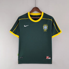 Camisa Seleção Brasil Goleiro 1998 - Nike Retrô Masculina - Verde/Amarela