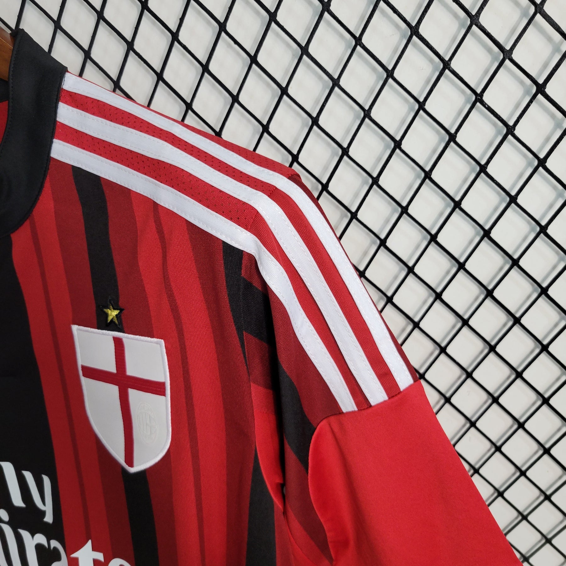 Camisa Milan Home 2014/15 - Adidas Retrô Masculina - Vermelha/Preta