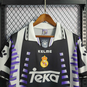 Camisa Real Madrid Third 1996/97 - Kelme Retrô Masculina - Preta/Branca