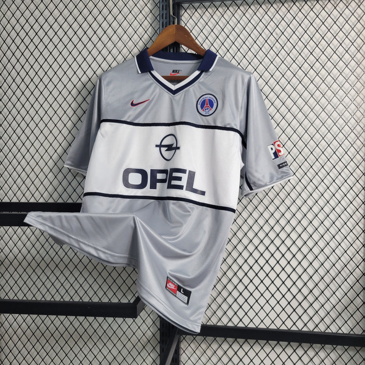 Camisa PSG Away 2000 - Nike Retrô Masculina - Cinza/Branca