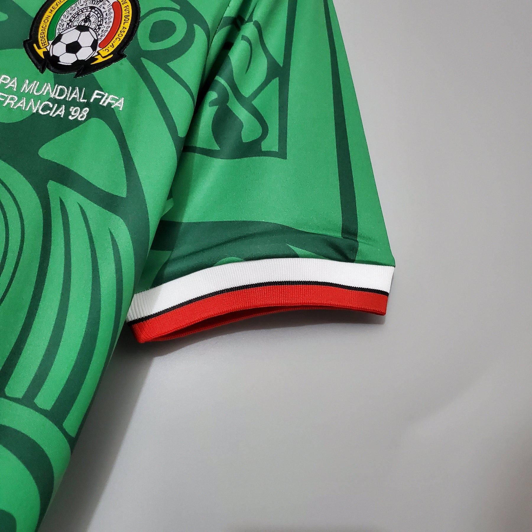 Camisa Seleção México Home 1998 - ABA Sport Retrô Masculina - Verde/Branca