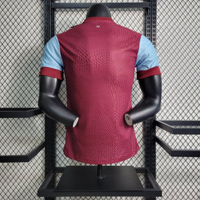 Camisa West Ham Home 2023/24 - Umbro Jogador Masculina - Bordo/Azul