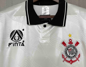 Camisa Corinthians Home 1994/95 - Finta Retrô Masculina - Branca/Preta