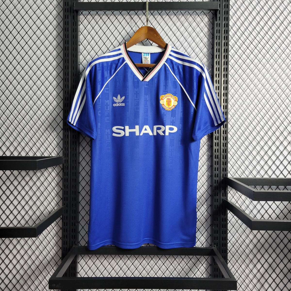 Camisa Manchester United Away 1988 - Adidas Retrô Masculina - Azul/Branca