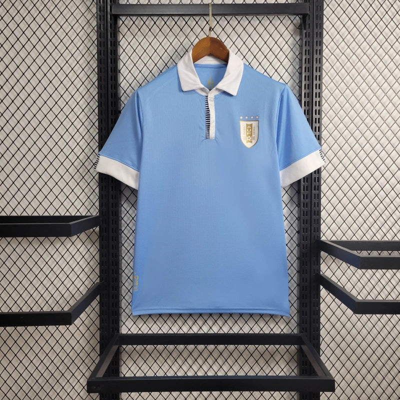 Camisa Seleção Uruguai Home 2024/25 - Puma Torcedor Masculina - Azul/Branca