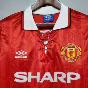 Camisa Manchester United Home 1992/94 - Umbro Retrô Masculina - Vermelha/Branca