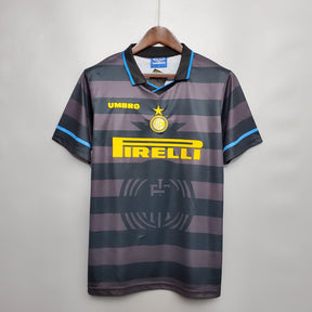 Camisa Inter de Milão Away 1997/98 - Umbro Retrô Masculina - Preta/Azul