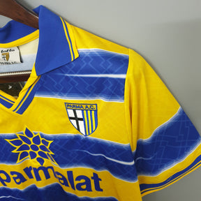 Camisa Parma Home 1998/99 - Lotto Retrô Masculina - Amarela/Azul