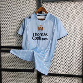 Camisa Manchester City Home 2007/08 - Retrô Masculina - Azul/Branca