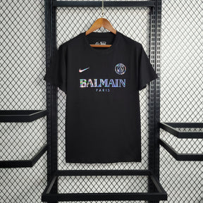 Camisa PSG Edição Especial Balmain 2023/24 - Nike Torcedor Masculina - Preta