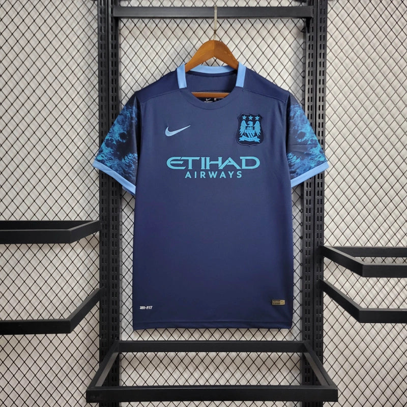 Camisa Manchester City Away 2015/16 - Umbro Retrô Masculina - Azul