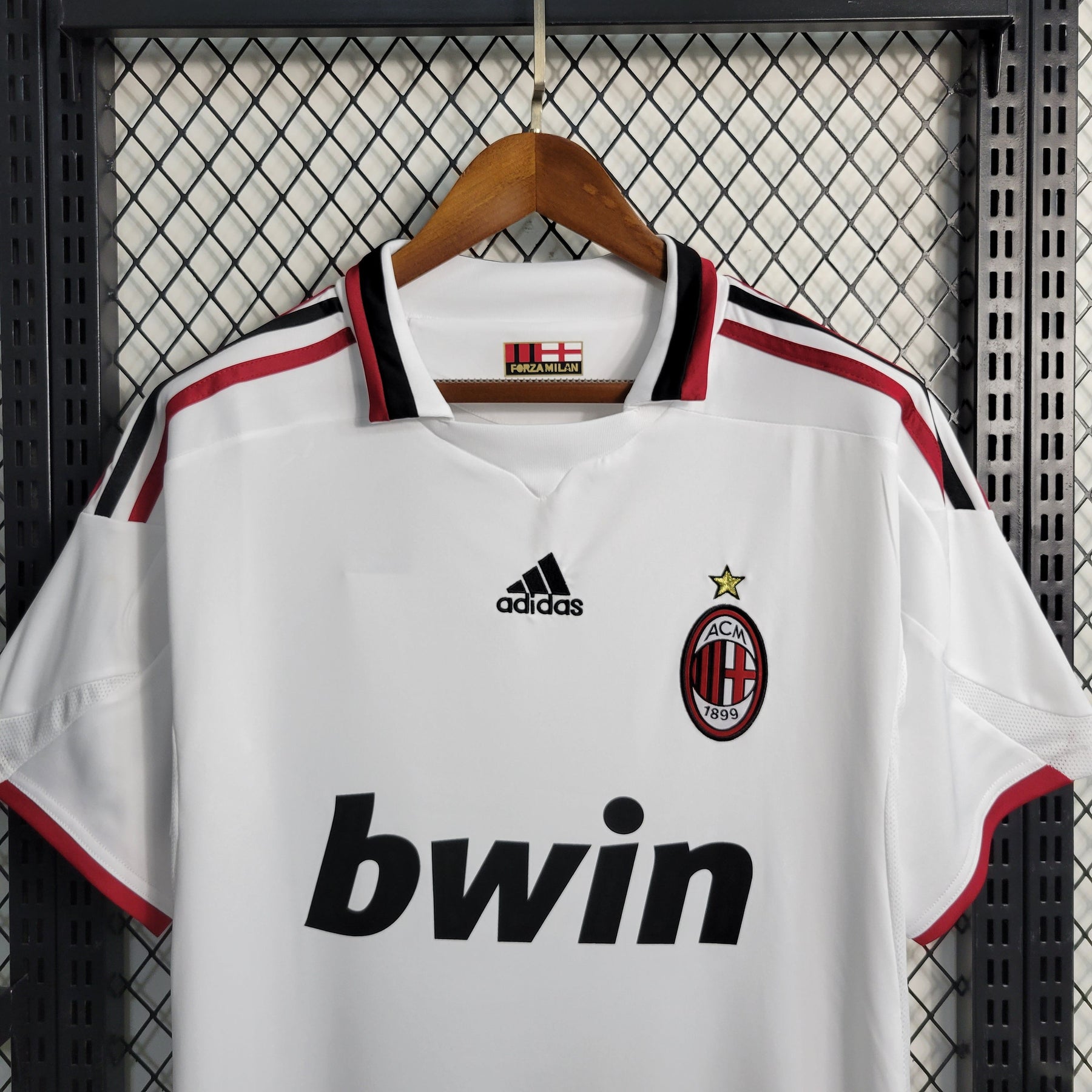 Camisa Milan Away 2009/10 - Adidas Retrô Masculina - Branca/Vermelha