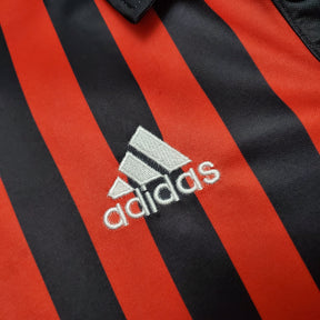 Camisa Milan Home 1999/00 - Adidad Retrô Masculina - Vermelha/Preta