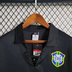 Camisa Seleção Brasil Manga Longa Edição Black 2004/05 - Nike Retrô Masculina - Preta