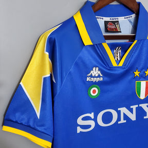 Camisa Juventus Away 1995/97 - Kappa Retrô Masculina - Azul/Amarela