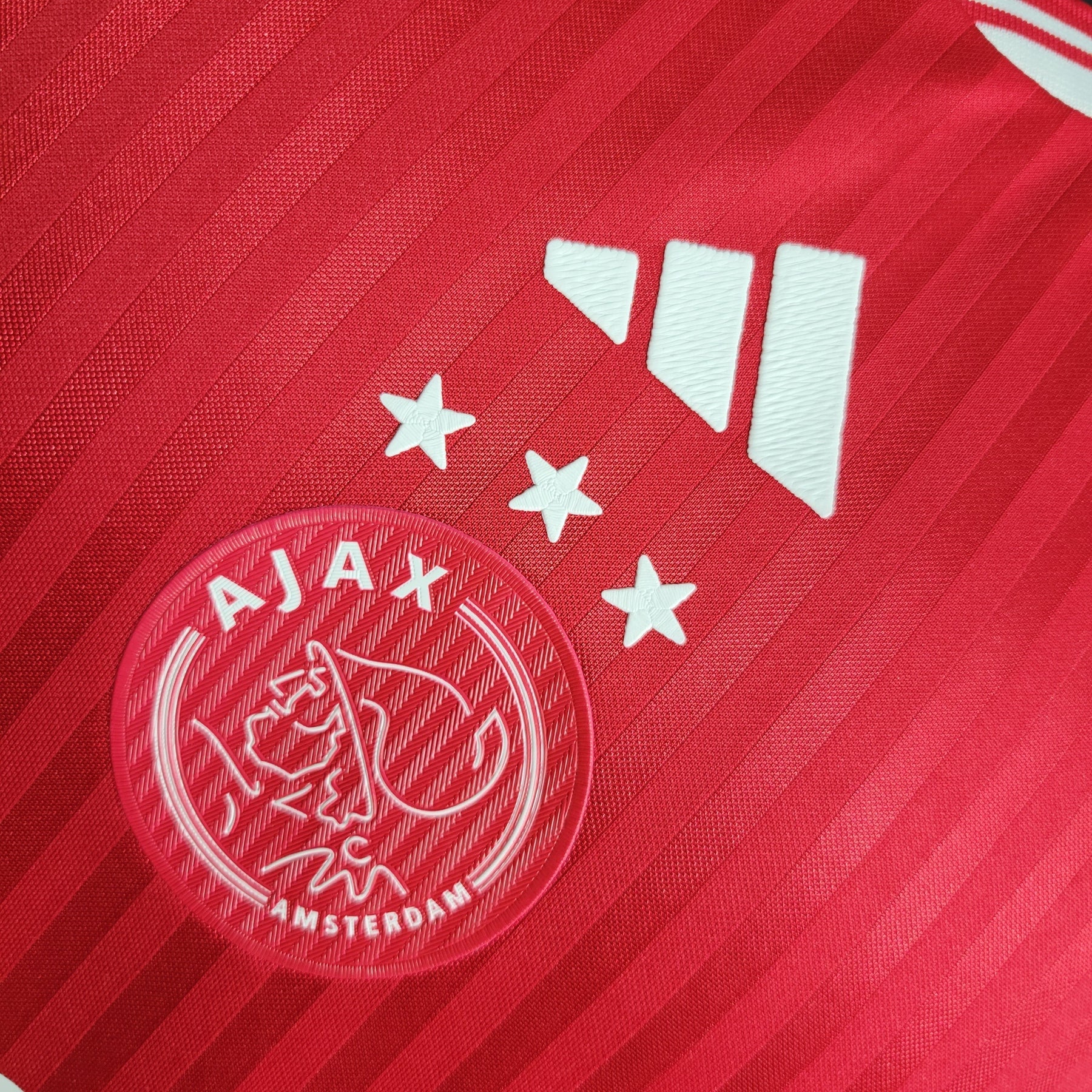 Camisa Ajax Home 2023/24 - Adidas Jogador Masculina - Vermelha/Branca