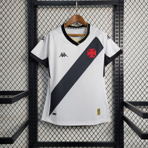 Camisa Vasco Away 2023/24 - Kappa Torcedor Feminina - Branca/Preta