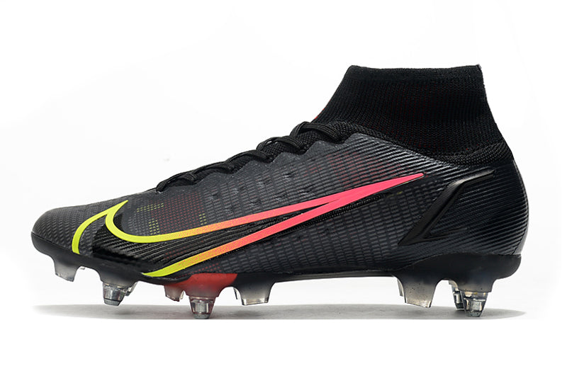 Chuteira Nike Mercurial Superfly 8 Elite Black x Prism SG-Pro Trava-mista