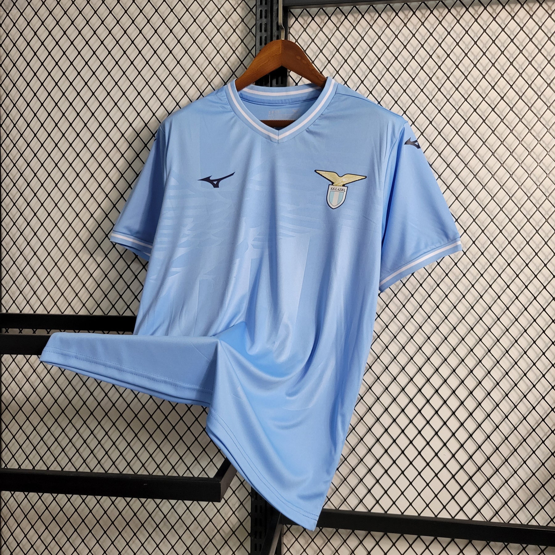 Camisa Lazio Home 2023/24 - Mizuno Torcedor Masculina - Azul