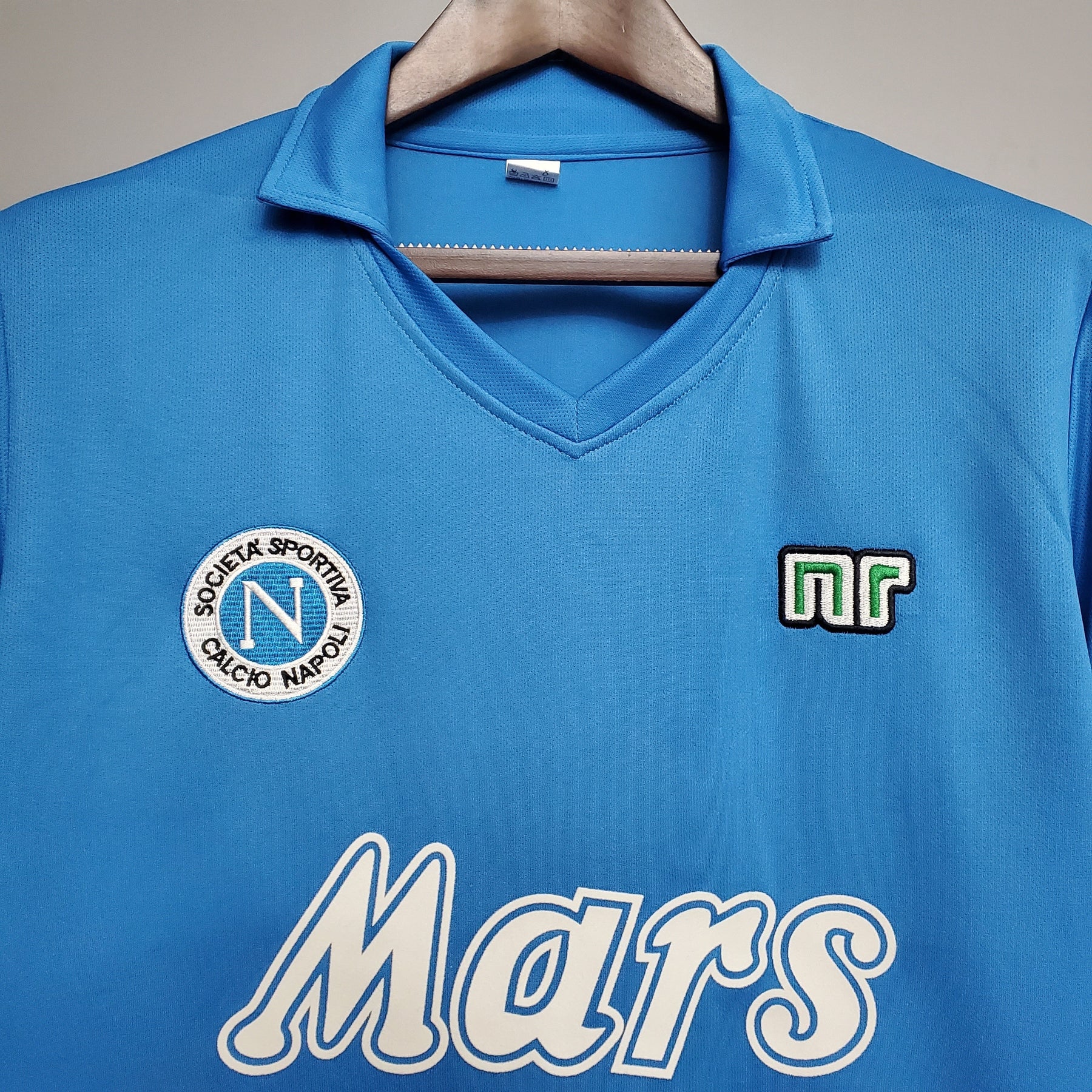 Camisa Napoli Home 1988/89 - nr Retrô Masculina - Azul/Branca