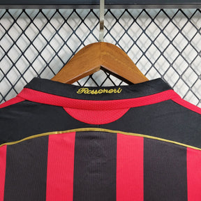 Camisa Manga Longa Milan  Home 2006/07 - Adidas  Retrô Masculina - Vermelha/Preta