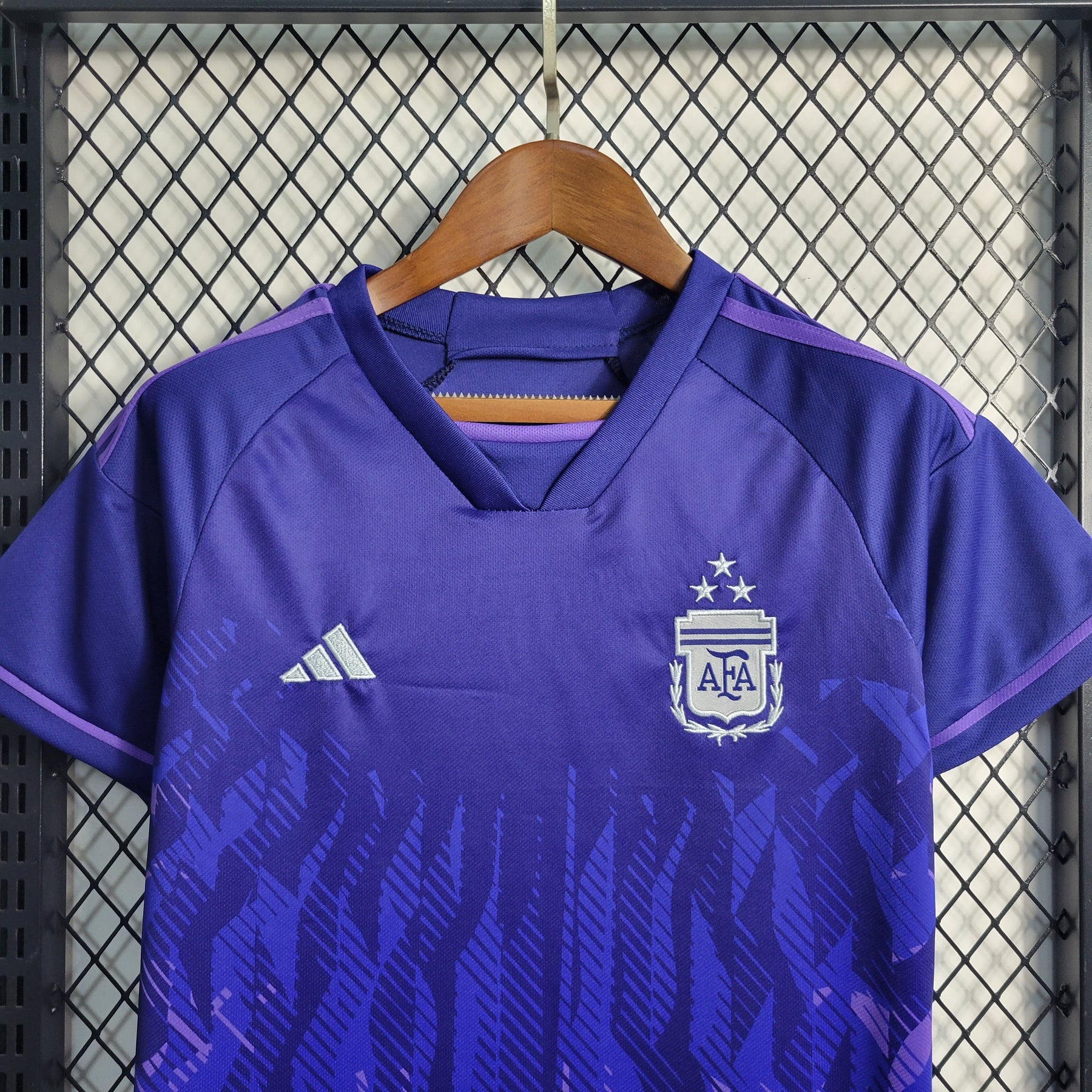 Kit Infantil Seleção Argentina Away 2022/23 - Adidas Torcedor - Roxa