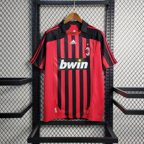 Camisa Milan Home 2007/08 - Adidas Retrô Masculina - Vermelha/Preta