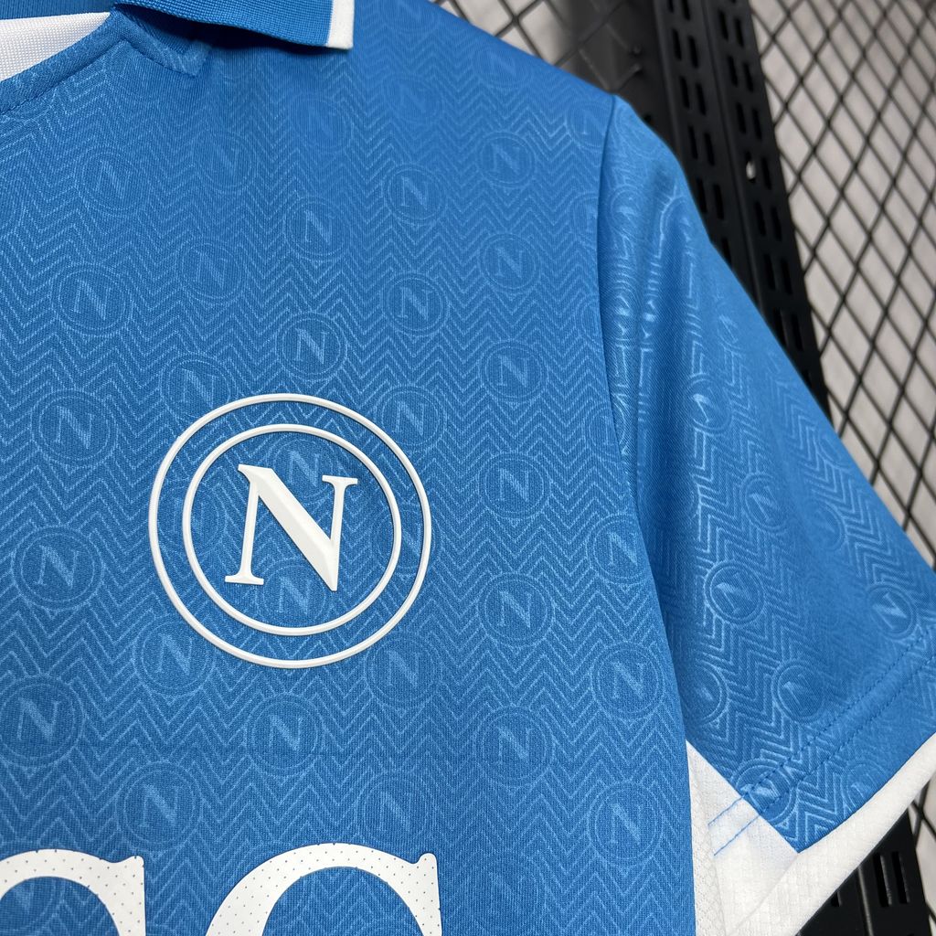 Camisa Napoli Home 2024/25 - EA7 Torcedor Masculina - Azul/Branca