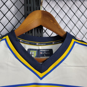 Camisa Parma Away 2002/03 - Champion Retrô Masculina - Branca/Azul