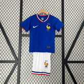 Kit Infantil Seleção França Home 2024/25 - Nike Torcedor - Azul/Branca