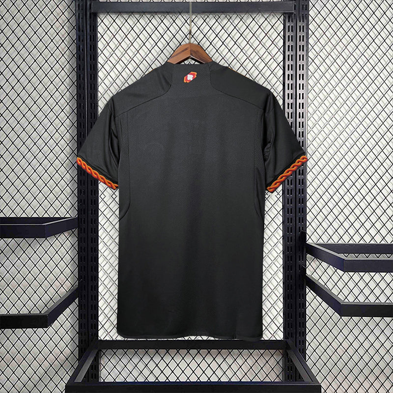 Camisa Roma Third 2023/24 - Adidas Torcedor Masculina - Preta/Laranja