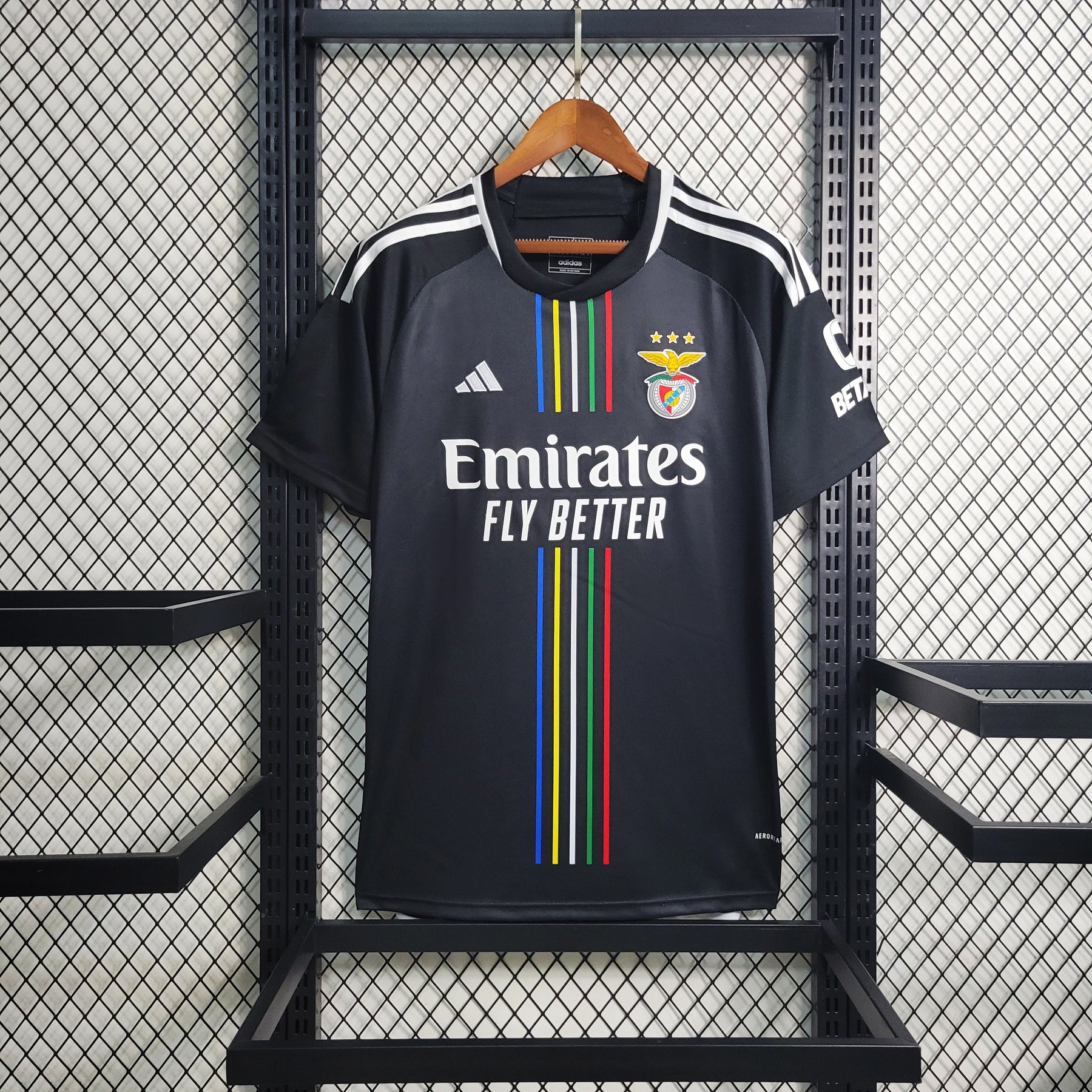 Camisa Benfica Away 2023/24 - Adidas Torcedor Masculina - Preta/Branca