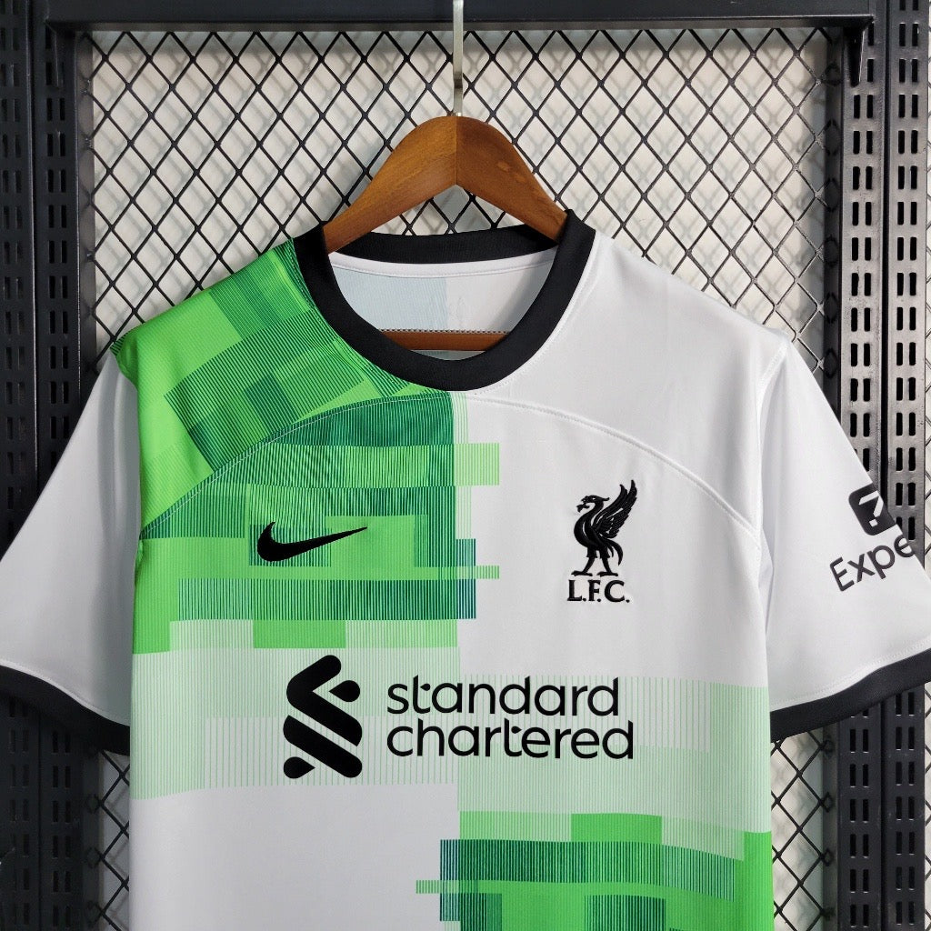 Camisa Liverpool Away 2023/24 - Nike Torcedor Masculina - Branca/Verde