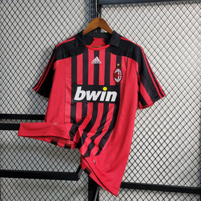 Camisa Milan Home 2007/08 - Adidas Retrô Masculina - Vermelha/Preta