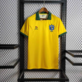 Camisa Seleção Brasil Home 1988 - Topper Retrô Masculina - Amarela/Verde